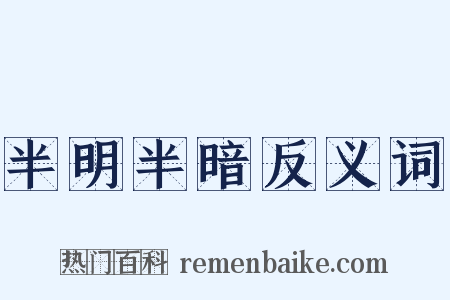 半明半暗反义词是什么意思的图片